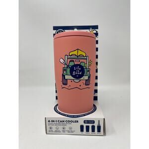 Life Is Good Jeep 4 in 1 Beverage Can Bottle Cooler NEW